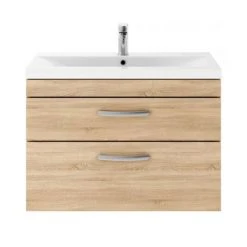 Brooklyn 800mm Natural Oak 2 Drawer Wall Hung Vanity Unit 8 Brooklyn 800mm Natural Oak 2 Drawer Wall Hung Vanity Unit -Wall Hung Vanity Units Shop BWH8N2D d2 460
