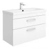Brooklyn 800mm Gloss White 2 Drawer Wall Hung Vanity Unit 2 Brooklyn 800mm Gloss White 2 Drawer Wall Hung Vanity Unit -Wall Hung Vanity Units Shop BWH8WHT2D np