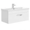 Brooklyn 800mm White Gloss Wall Hung Vanity Unit - Single Drawer 1 Brooklyn 800mm White Gloss Wall Hung Vanity Unit - Single Drawer -Wall Hung Vanity Units Shop BWH8WHT prod
