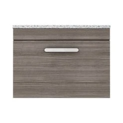 Brooklyn Wall Hung Countertop Vanity Unit - Grey Avola - 600mm with White Worktop & Chrome Handle -Wall Hung Vanity Units Shop BWHG6WW d3 460