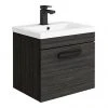Brooklyn Wall Hung Vanity - Black - 500mm Wide 1-Drawer inc. Matt Black Handle -Wall Hung Vanity Units Shop BWHSD5BLKMB p