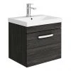 Brooklyn 500 Black Wall Hung 1-Drawer Vanity Unit with Thin-Edge Basin 2 Brooklyn 500 Black Wall Hung 1-Drawer Vanity Unit with Thin-Edge Basin -Wall Hung Vanity Units Shop BWHSD5BLKTE p