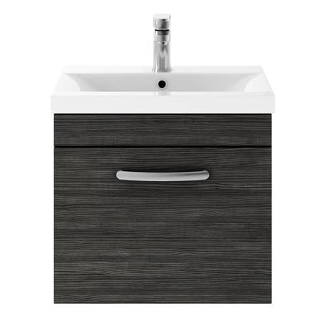 Brooklyn 500mm Black Wall Hung Vanity Unit - Single Drawer 6 Brooklyn 500mm Black Wall Hung Vanity Unit - Single Drawer - Image 4