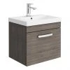 Brooklyn 500 Grey Avola Wall Hung 1-Drawer Vanity Unit with Thin-Edge Basin -Wall Hung Vanity Units Shop BWHSD5GATE np