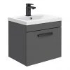 Brooklyn Wall Hung Vanity - Gloss Grey - 500mm Wide 1-Drawer inc. Matt Black Handle -Wall Hung Vanity Units Shop BWHSD5GGMB p