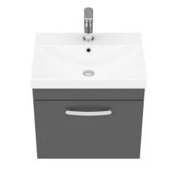Brooklyn 500 Gloss Grey Wall Hung 1-Drawer Vanity Unit with Thin-Edge Basin 13 Brooklyn 500 Gloss Grey Wall Hung 1-Drawer Vanity Unit with Thin-Edge Basin -Wall Hung Vanity Units Shop BWHSD5GGTE d6 460