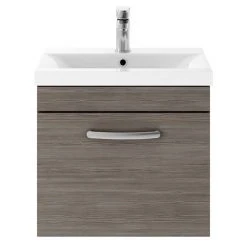 Brooklyn 500mm Grey Avola Wall Hung Vanity Unit - Single Drawer -Wall Hung Vanity Units Shop BWHSD5GRY d2 460