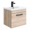 Brooklyn Wall Hung Vanity - Natural Oak - 500mm Wide 1-Drawer inc. Matt Black Handle 2 Brooklyn Wall Hung Vanity - Natural Oak - 500mm Wide 1-Drawer inc. Matt Black Handle -Wall Hung Vanity Units Shop BWHSD5NMB p