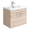 Brooklyn 500mm Natural Oak Wall Hung Vanity Unit - Single Drawer -Wall Hung Vanity Units Shop BWHSD5N np