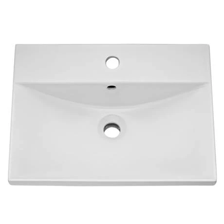 Brooklyn 500 Natural Oak Wall Hung 1-Drawer Vanity Unit with Thin-Edge Basin 4 Brooklyn 500 Natural Oak Wall Hung 1-Drawer Vanity Unit with Thin-Edge Basin - Image 2