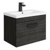 Brooklyn Wall Hung Vanity - Black - 600mm Wide 1-Drawer inc. Matt Black Handle -Wall Hung Vanity Units Shop BWHSD6BLK MB p