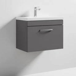 Brooklyn 600 Gloss Grey Wall Hung 1-Drawer Vanity Unit with Thin-Edge Basin 9 Brooklyn 600 Gloss Grey Wall Hung 1-Drawer Vanity Unit with Thin-Edge Basin -Wall Hung Vanity Units Shop BWHSD6GGTE nd3 460