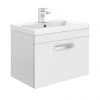 Brooklyn 600mm White Gloss Wall Hung Vanity Unit - Single Drawer -Wall Hung Vanity Units Shop BWHSD6WHT prod