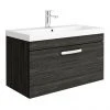 Brooklyn 800 Black Wall Hung 1-Drawer Vanity Unit with Thin-Edge Basin 2 Brooklyn 800 Black Wall Hung 1-Drawer Vanity Unit with Thin-Edge Basin -Wall Hung Vanity Units Shop BWHSD8BLKTE NP