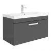 Brooklyn 800 Gloss Grey Wall Hung 1-Drawer Vanity Unit with Thin-Edge Basin -Wall Hung Vanity Units Shop BWHSD8GGTE np