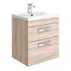 Brooklyn 500mm Natural Oak 2 Drawer Wall Hung Vanity Unit -Wall Hung Vanity Units Shop Brooklyn 500mm Natural Oak 2 Drawer Wall Hung Vanity Unit p