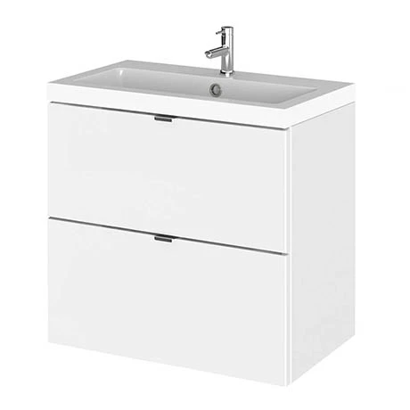 Hudson Reed 600mm Gloss White Full Depth Wall Hung 2-Drawer Unit & Basin 3 Hudson Reed 600mm Gloss White Full Depth Wall Hung 2-Drawer Unit & Basin