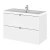 Hudson Reed Fusion 800mm Gloss White Full Depth Wall Hung 2-Drawer Unit & Basin -Wall Hung Vanity Units Shop CBI131 P