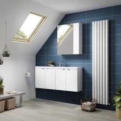 Hudson Reed 1200mm Gloss White Wall Hung Compact Combination Unit (600 Vanity x 2) 6 Hudson Reed 1200mm Gloss White Wall Hung Compact Combination Unit (600 Vanity x 2) -Wall Hung Vanity Units Shop CBI135 D1 460