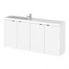 Hudson Reed 1200mm Gloss White Wall Hung Compact Combination Unit (600 Vanity x 2) 1 Hudson Reed 1200mm Gloss White Wall Hung Compact Combination Unit (600 Vanity x 2) -Wall Hung Vanity Units Shop CBI135 P