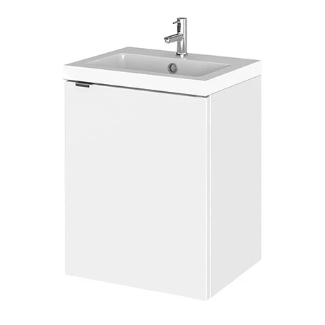 Hudson Reed Fusion 400mm Gloss White Full Depth Wall Hung Unit & Basin 3 Hudson Reed Fusion 400mm Gloss White Full Depth Wall Hung Unit & Basin
