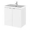 Hudson Reed Fusion 500mm Gloss White Full Depth Wall Hung 2-Door Unit & Basin -Wall Hung Vanity Units Shop CBI140 P