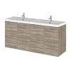 Hudson Reed 1200mm Driftwood Full Depth Wall Hung Unit & Double Basin -Wall Hung Vanity Units Shop CBI233 P