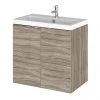 Hudson Reed 600mm Driftwood Full Depth Wall Hung 2-Door Unit & Basin -Wall Hung Vanity Units Shop CBI236 P
