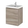 Hudson Reed Fusion 400mm Driftwood Full Depth Wall Hung Unit & Basin -Wall Hung Vanity Units Shop CBI239 P