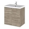 Hudson Reed Fusion 500mm Driftwood Full Depth Wall Hung 2-Door Unit & Basin -Wall Hung Vanity Units Shop CBI240 P