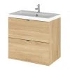 Hudson Reed 600mm Natural Oak Full Depth Wall Hung 2-Drawer Unit & Basin 2 Hudson Reed 600mm Natural Oak Full Depth Wall Hung 2-Drawer Unit & Basin -Wall Hung Vanity Units Shop CBI330 P