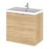 Hudson Reed 600mm Natural Oak Full Depth Wall Hung 2-Door Unit & Basin -Wall Hung Vanity Units Shop CBI336 P