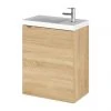 Hudson Reed Fusion 400mm Natural Oak Wall Hung Compact Unit & Basin -Wall Hung Vanity Units Shop CBI337 P