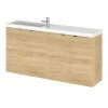 Hudson Reed Fusion 1000mm Natural Oak Compact Wall Hung Unit & Basin -Wall Hung Vanity Units Shop CBI343 P