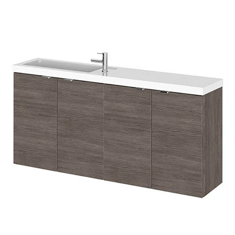 Hudson Reed 1200mm Grey Avola Wall Hung Compact Combination Unit (600 Vanity x 2) 3 Hudson Reed 1200mm Grey Avola Wall Hung Compact Combination Unit (600 Vanity x 2)