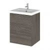 Hudson Reed Fusion 400mm Grey Avola Full Depth Wall Hung Unit & Basin -Wall Hung Vanity Units Shop CBI539 P