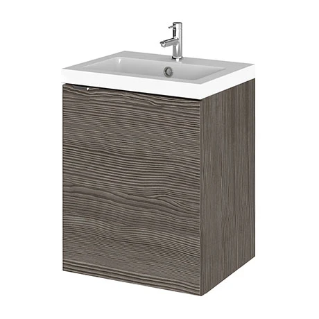 Hudson Reed Fusion 400mm Grey Avola Full Depth Wall Hung Unit & Basin 3 Hudson Reed Fusion 400mm Grey Avola Full Depth Wall Hung Unit & Basin
