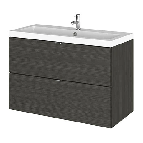 Hudson Reed Fusion 800mm Hacienda Black Full Depth Wall Hung 2-Drawer Unit & Basin 3 Hudson Reed Fusion 800mm Hacienda Black Full Depth Wall Hung 2-Drawer Unit & Basin