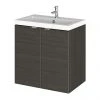 Hudson Reed Fusion 500mm Hacienda Black Full Depth Wall Hung 2-Door Unit & Basin -Wall Hung Vanity Units Shop CBI640 P