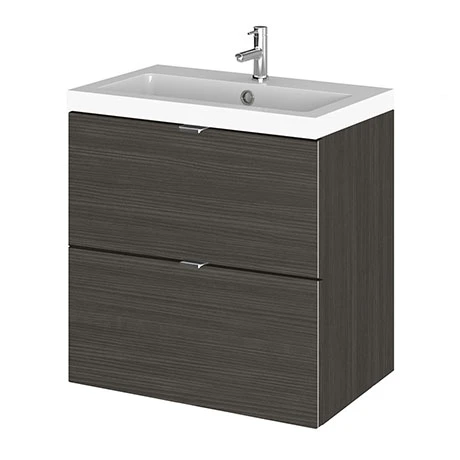 Hudson Reed Fusion 500mm Hacienda Black Full Depth Wall Hung 2-Drawer Unit & Basin 3 Hudson Reed Fusion 500mm Hacienda Black Full Depth Wall Hung 2-Drawer Unit & Basin