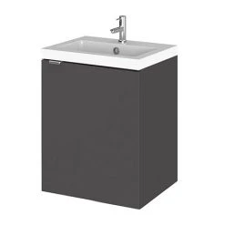 Hudson Reed Fusion 400mm Gloss Grey Full Depth Wall Hung Unit & Basin