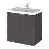 Hudson Reed Fusion 500mm Gloss Grey Full Depth Wall Hung 2-Door Unit & Basin 2 Hudson Reed Fusion 500mm Gloss Grey Full Depth Wall Hung 2-Door Unit & Basin -Wall Hung Vanity Units Shop CBI940 P