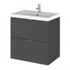 Hudson Reed Fusion 500mm Gloss Grey Full Depth Wall Hung 2-Drawer Unit & Basin 2 Hudson Reed Fusion 500mm Gloss Grey Full Depth Wall Hung 2-Drawer Unit & Basin -Wall Hung Vanity Units Shop CBI941 P