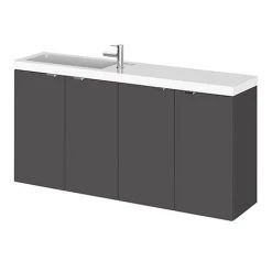 Hudson Reed Fusion 1000mm Gloss Grey Compact Wall Hung Unit & Basin