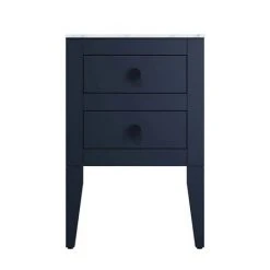 Crosswater Canvass Deep Indigo Blue 485mm Double Drawer Unit with Carrara Marble Effect Worktop 7 Crosswater Canvass Deep Indigo Blue 485mm Double Drawer Unit with Carrara Marble Effect Worktop -Wall Hung Vanity Units Shop CV485WLIB D2 460