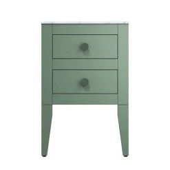 Crosswater Canvass Sage Green 485mm Double Drawer Unit with Carrara Marble Effect Worktop 9 Crosswater Canvass Sage Green 485mm Double Drawer Unit with Carrara Marble Effect Worktop -Wall Hung Vanity Units Shop CV485WLSGR D3 460