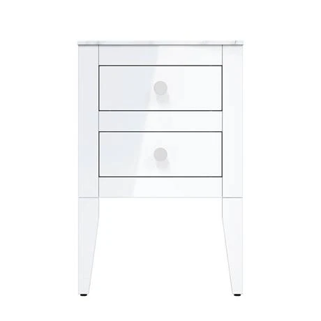 Crosswater Canvass White Gloss 485mm Double Drawer Unit with Carrara Marble Effect Worktop 5 Crosswater Canvass White Gloss 485mm Double Drawer Unit with Carrara Marble Effect Worktop - Image 3
