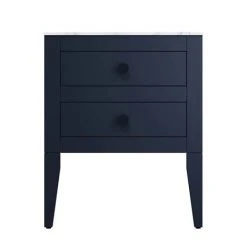 Crosswater Canvass Deep Indigo Blue 600mm Double Drawer Unit with Carrara Marble Effect Worktop 9 Crosswater Canvass Deep Indigo Blue 600mm Double Drawer Unit with Carrara Marble Effect Worktop -Wall Hung Vanity Units Shop CV600WLIB D2 460
