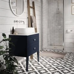 Crosswater Canvass Deep Indigo Blue 600mm Double Drawer Unit with Carrara Marble Effect Worktop 11 Crosswater Canvass Deep Indigo Blue 600mm Double Drawer Unit with Carrara Marble Effect Worktop -Wall Hung Vanity Units Shop CV600WLIB D4 460