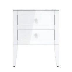 Crosswater Canvass White Gloss 600mm Double Drawer Unit with Carrara Marble Effect Worktop 9 Crosswater Canvass White Gloss 600mm Double Drawer Unit with Carrara Marble Effect Worktop -Wall Hung Vanity Units Shop CV600WLWG D2 460